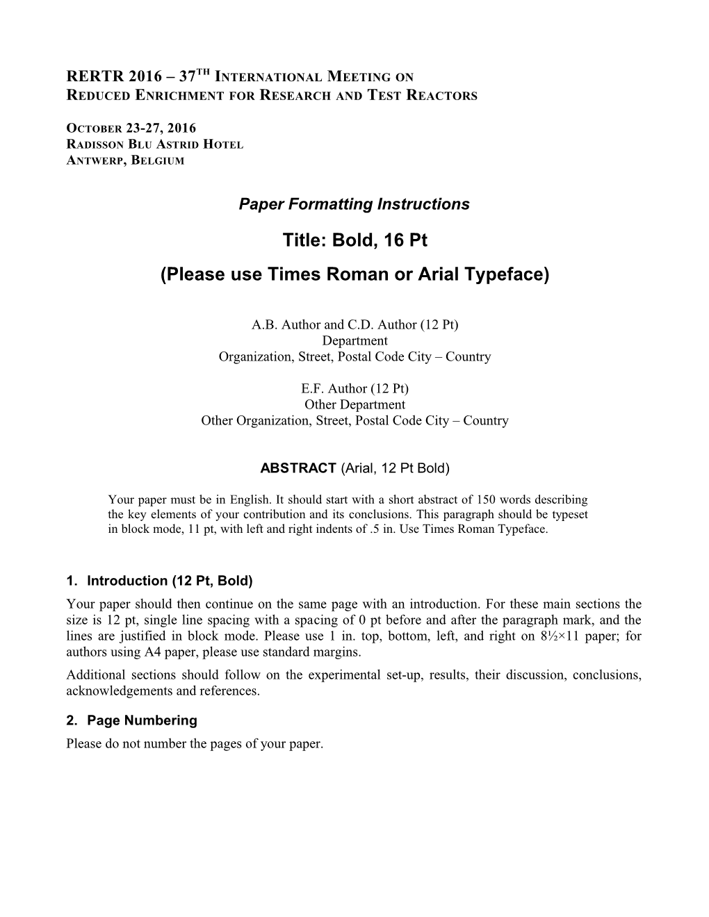 Paper Formatting Instructions - Mo-99 2013