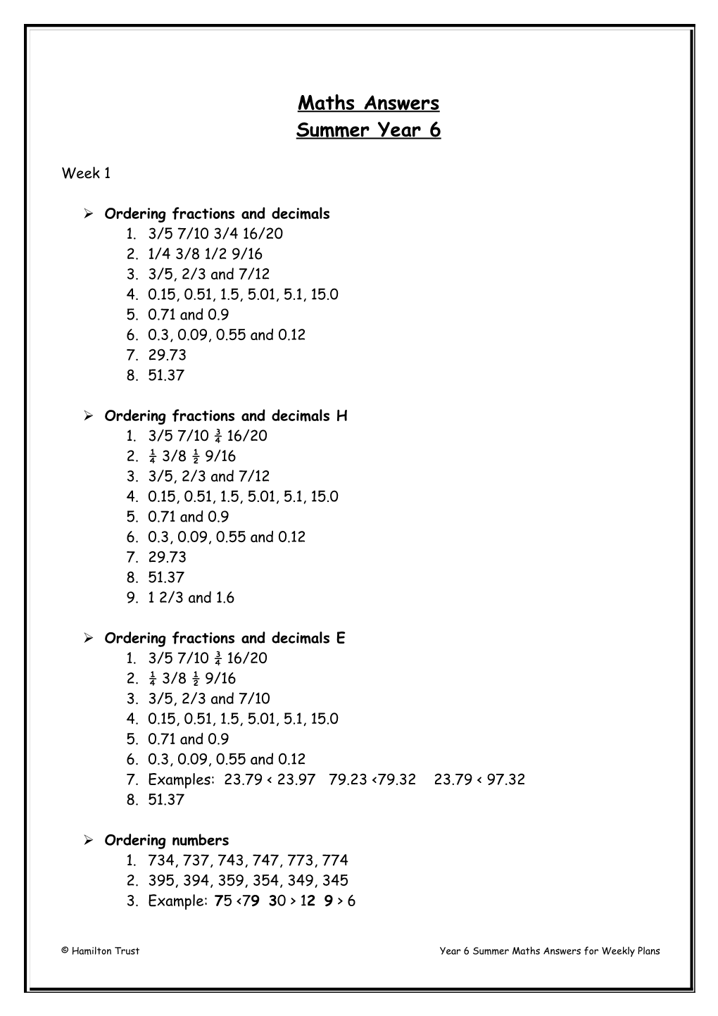 Maths Answers