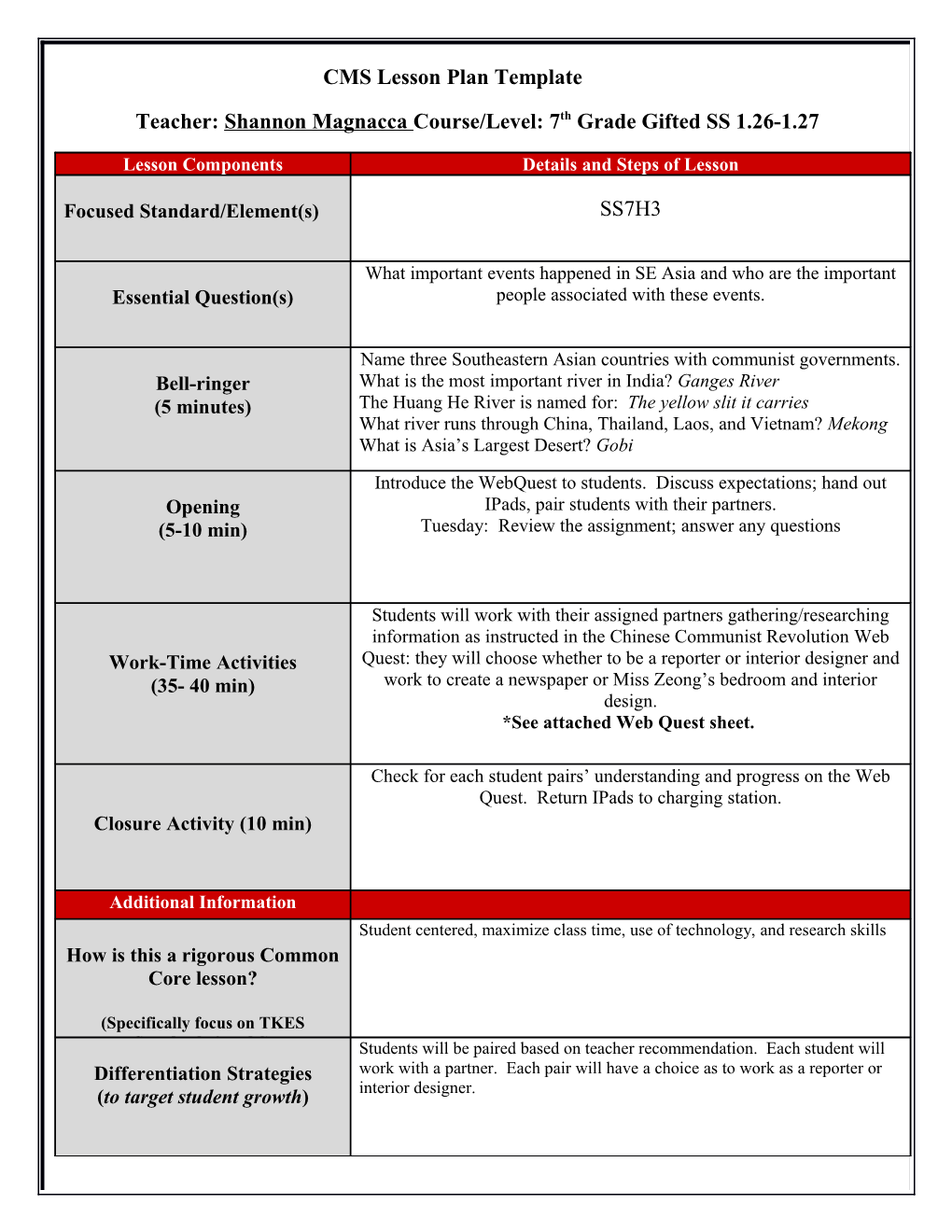 CMS Lesson Plan Template