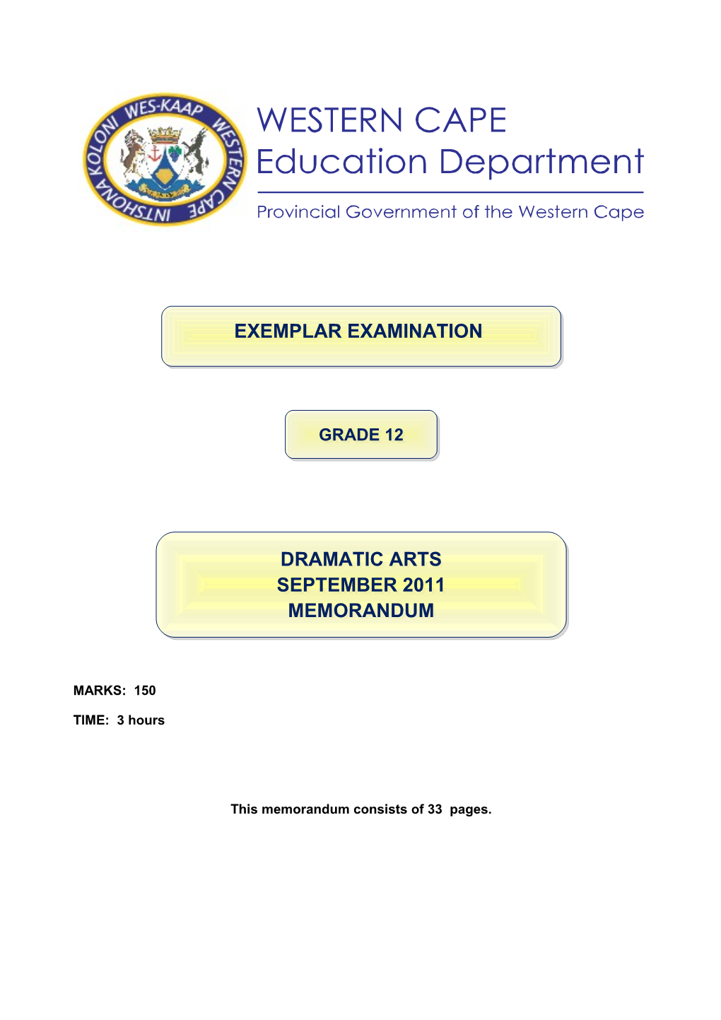 Dramatic Arts Nov 2010 Memo Eng