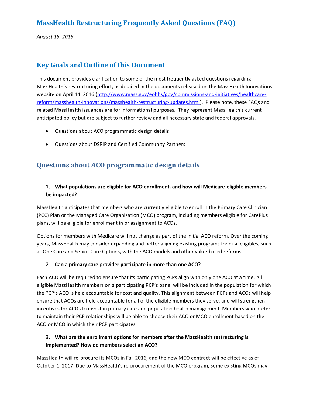 Section 1115 Demonstration Project Amendment and Extension Request