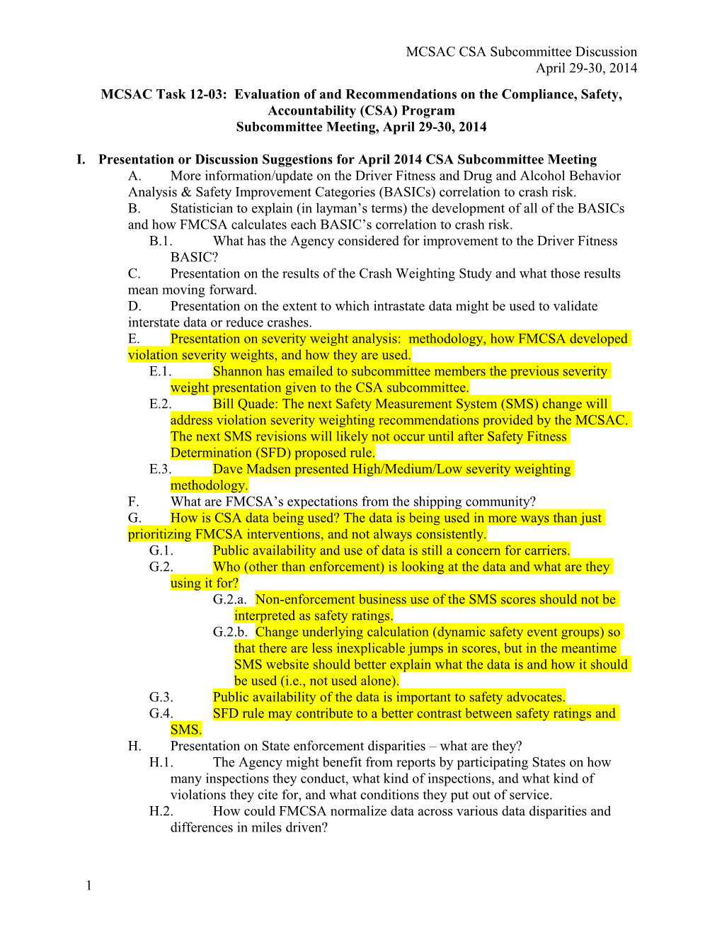 MCSAC Task 12-03: Evaluation of and Recommendations on the Compliance, Safety, Accountability