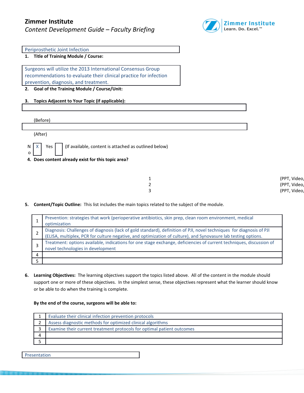 Content Development Guide Faculty Briefing