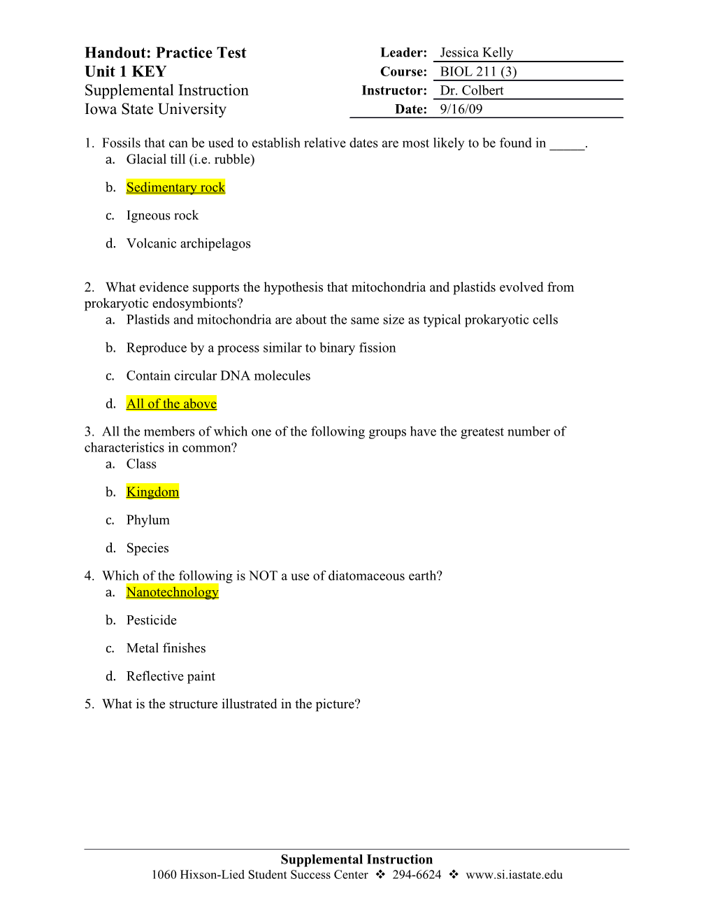 1. Fossils That Can Be Used to Establish Relative Dates Are Most Likely to Be Found in _____