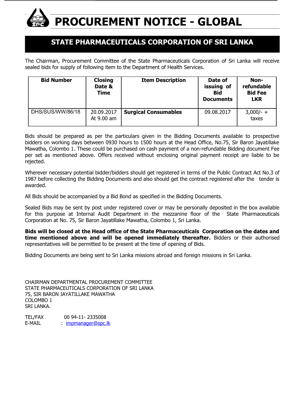 State Pharmaceuticals Corporation of Sri Lanka