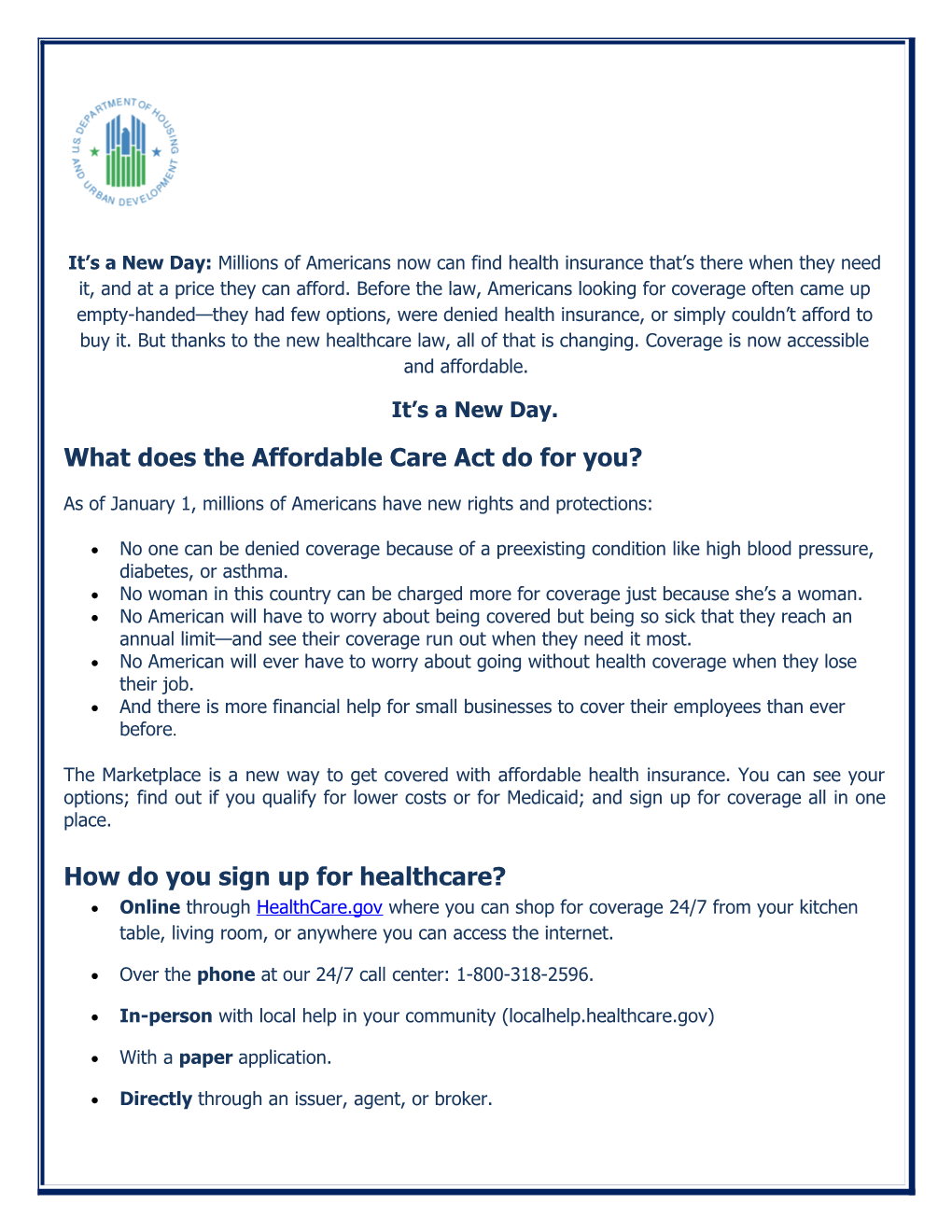 What Does the Affordable Care Act Do for You?