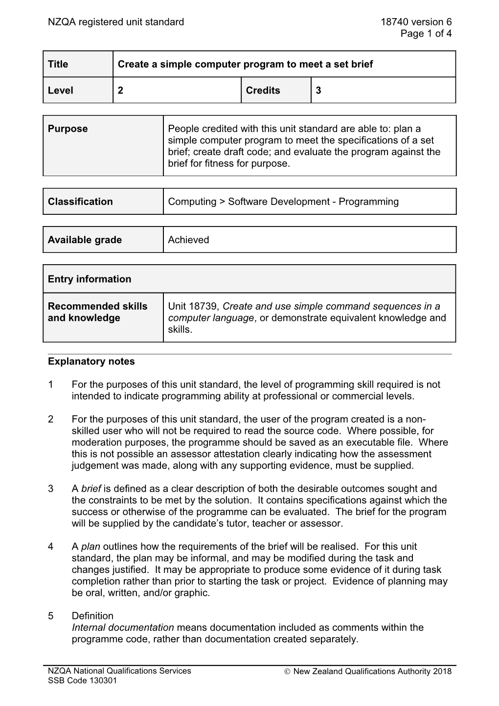 18740 Create a Simple Computer Program to Meet a Set Brief