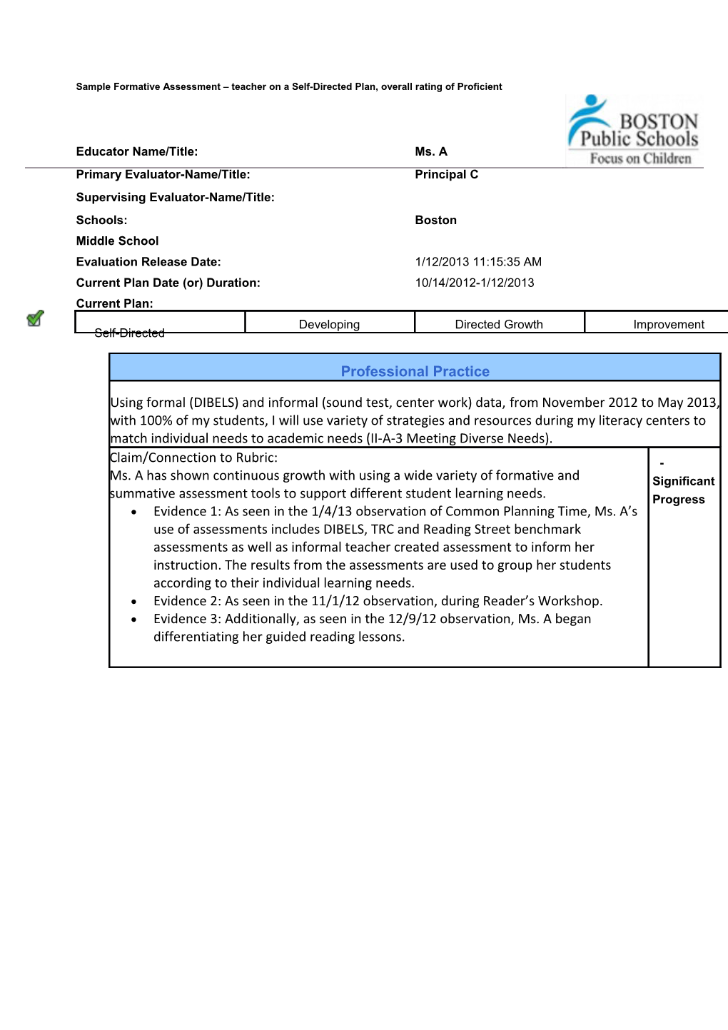 Primary Evaluator-Name/Title: Principal C