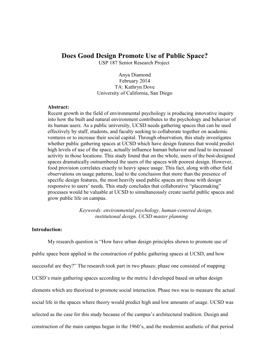 Does Good Design Promote Use of Public Space?