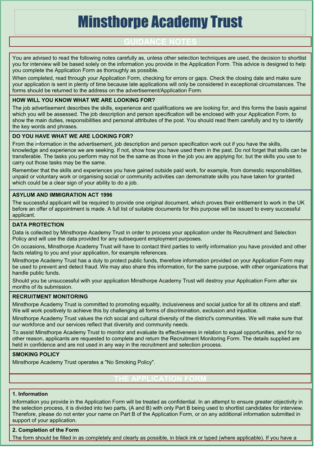 WMDC Application Form