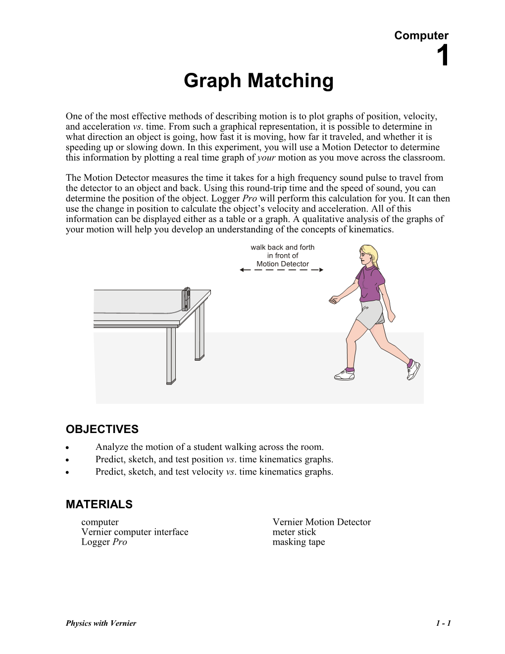 Analyze the Motion of a Student Walking Across the Room