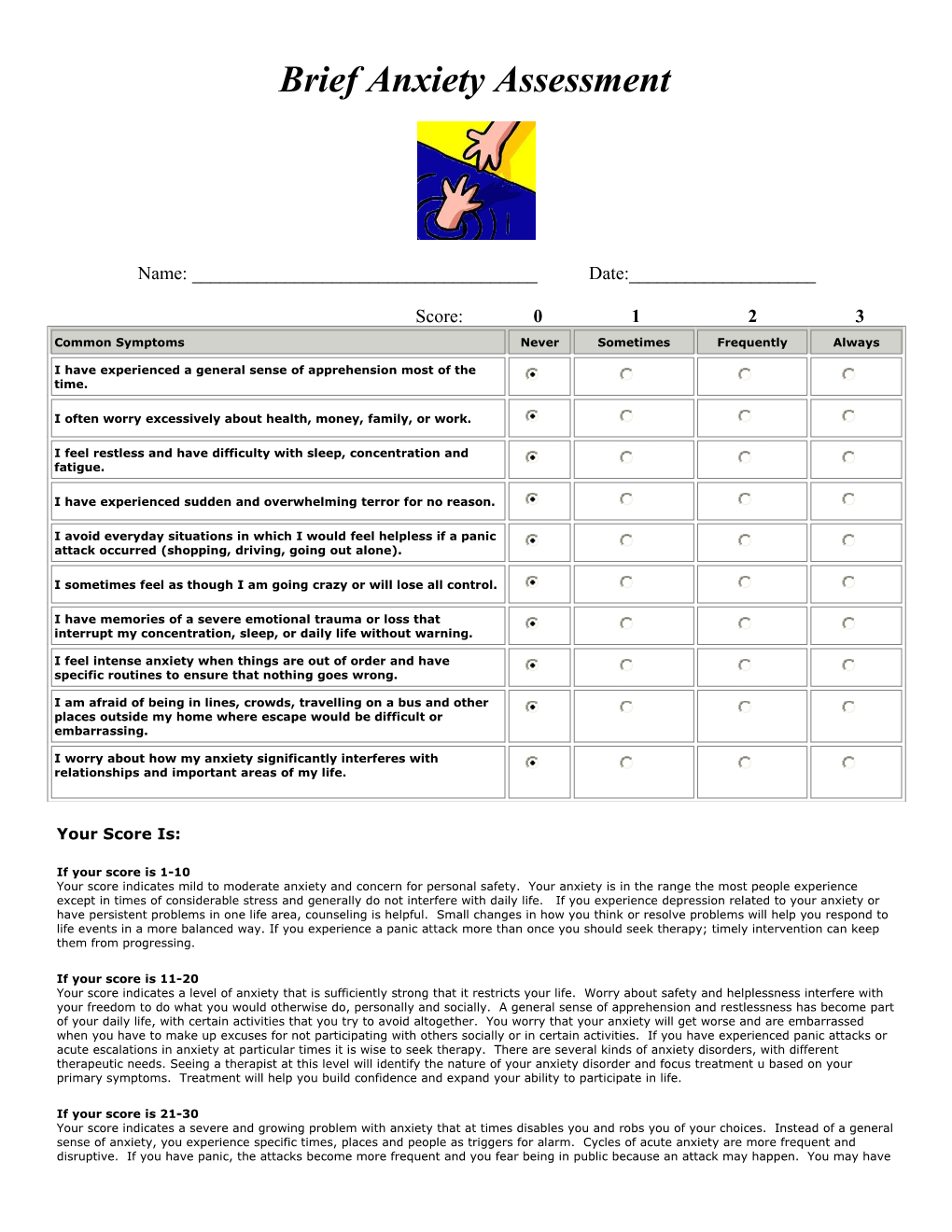 Brief Anxiety Assessment