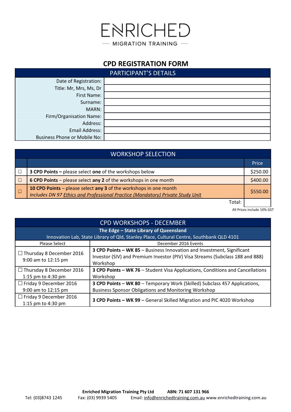 Cpd Registration Form