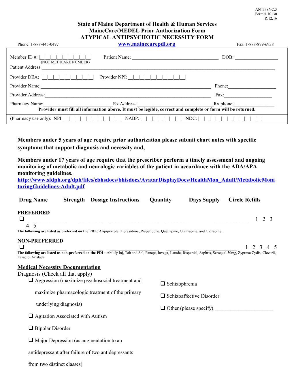 Prior Authorization Form