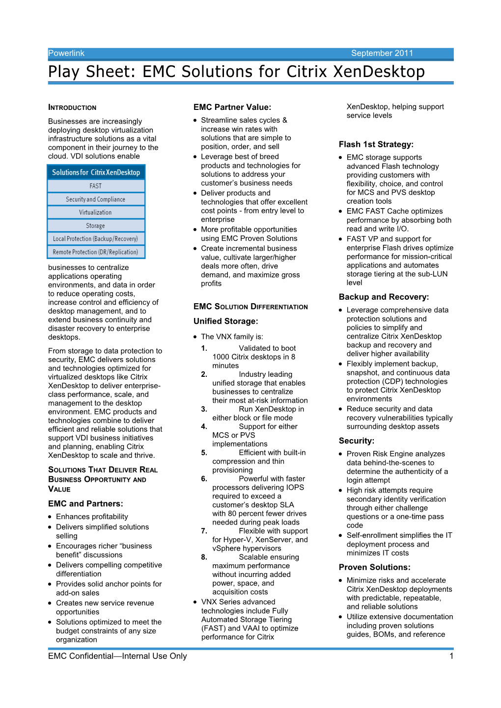 EMC VNX Series for Virtualized Desktop Environments