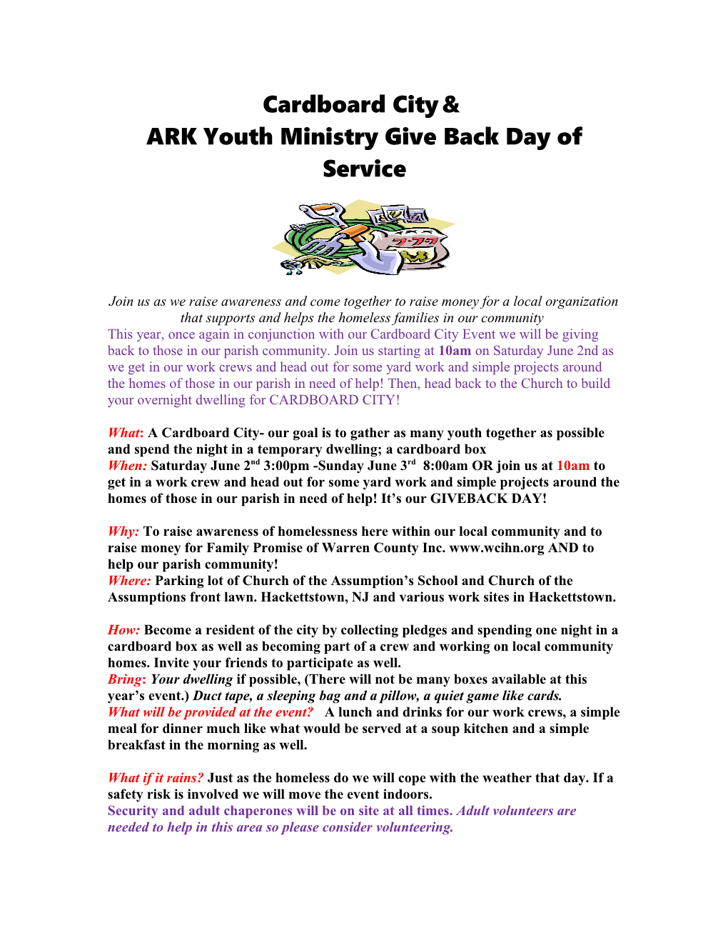 ARK Youth Ministry Give Back Day of Service