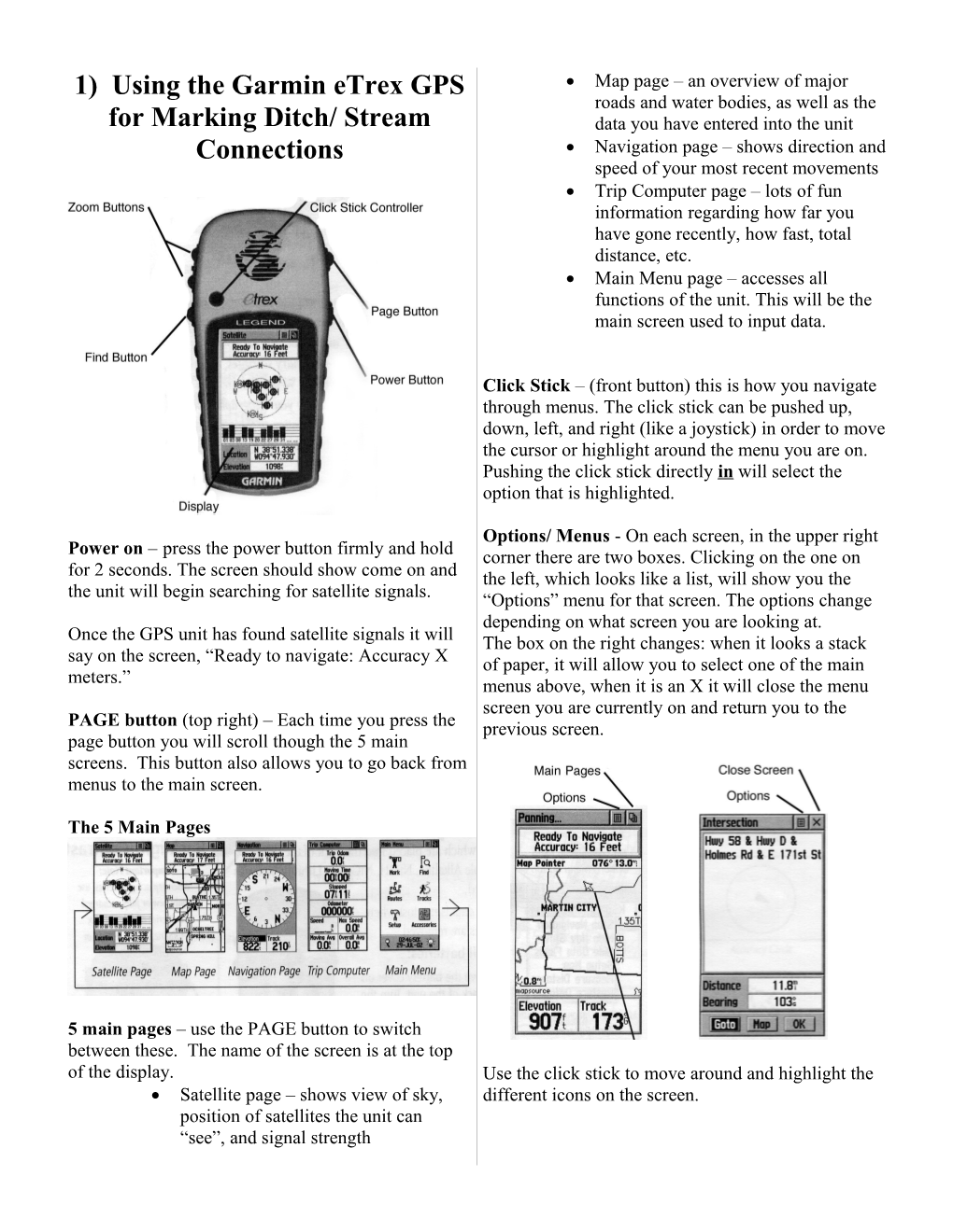 A Quick Primer on the Garmin Etrex GPS Unit