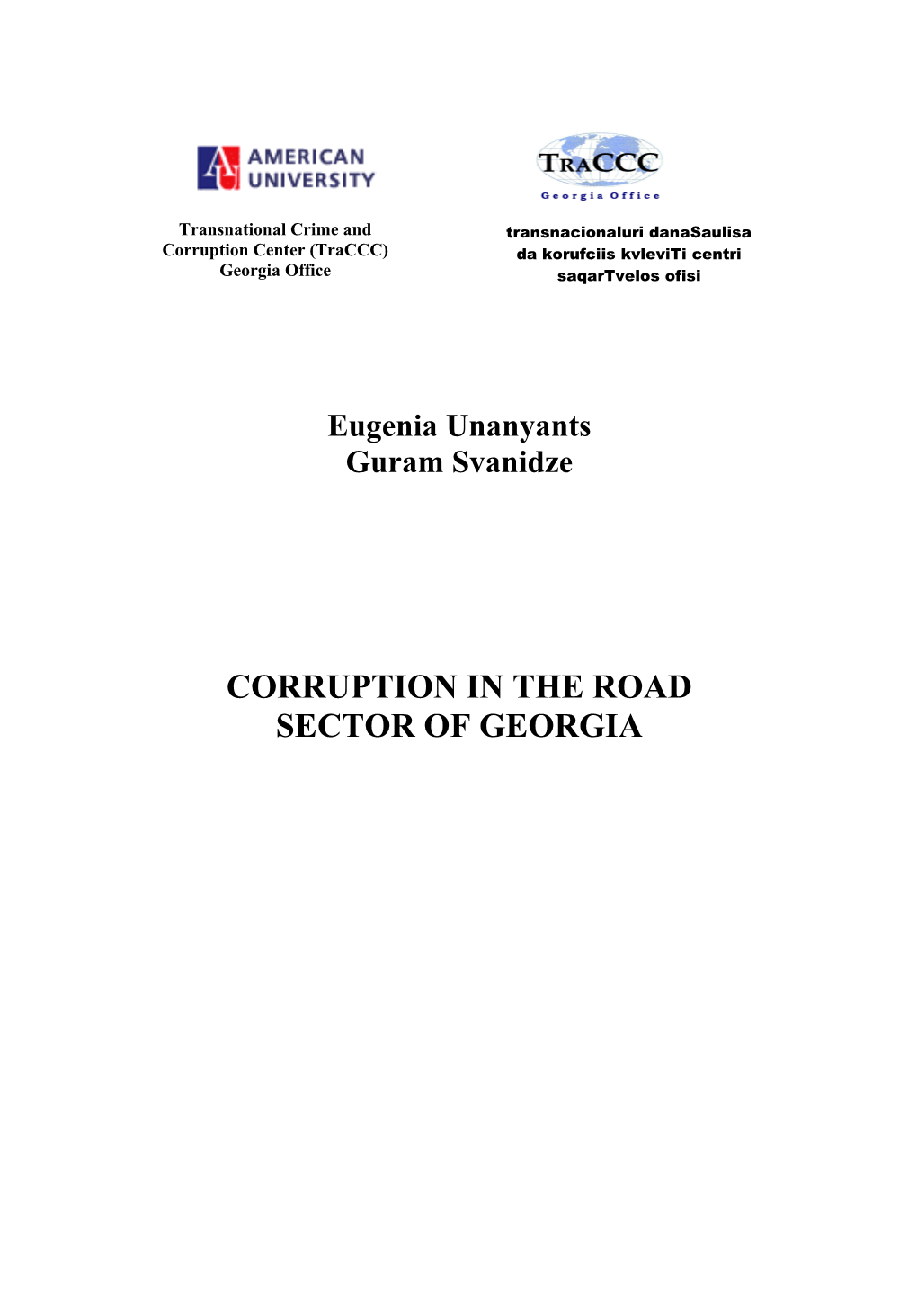 Corruption in the Transport Sector of Georgia