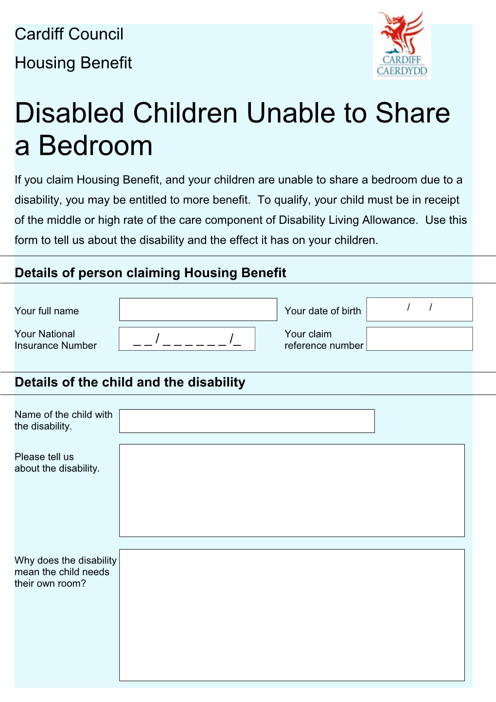 Disabled Children Unable to Share Form