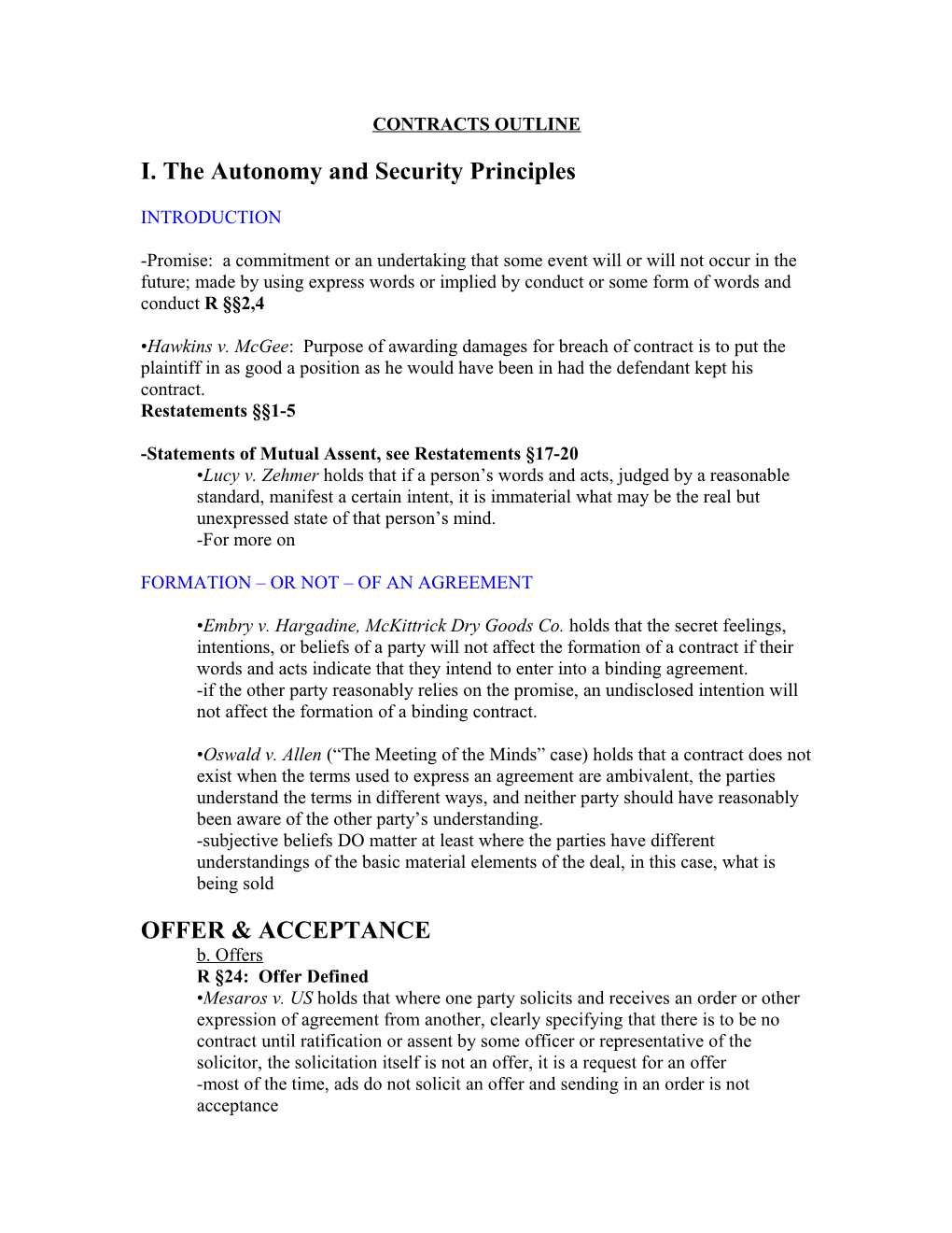 I. the Autonomy and Security Principles