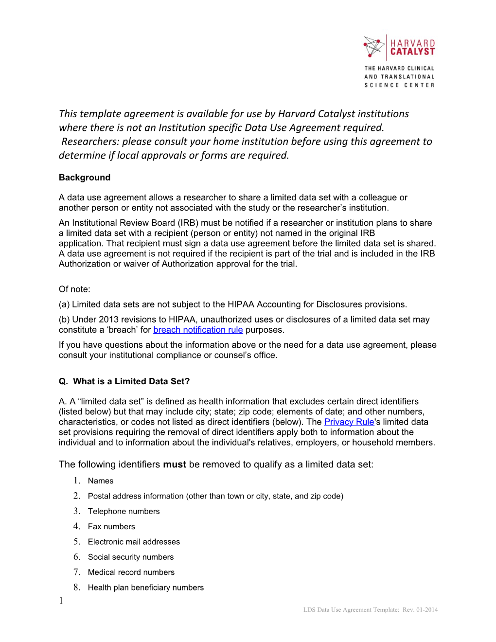 213 - Sample Data Use Agreement