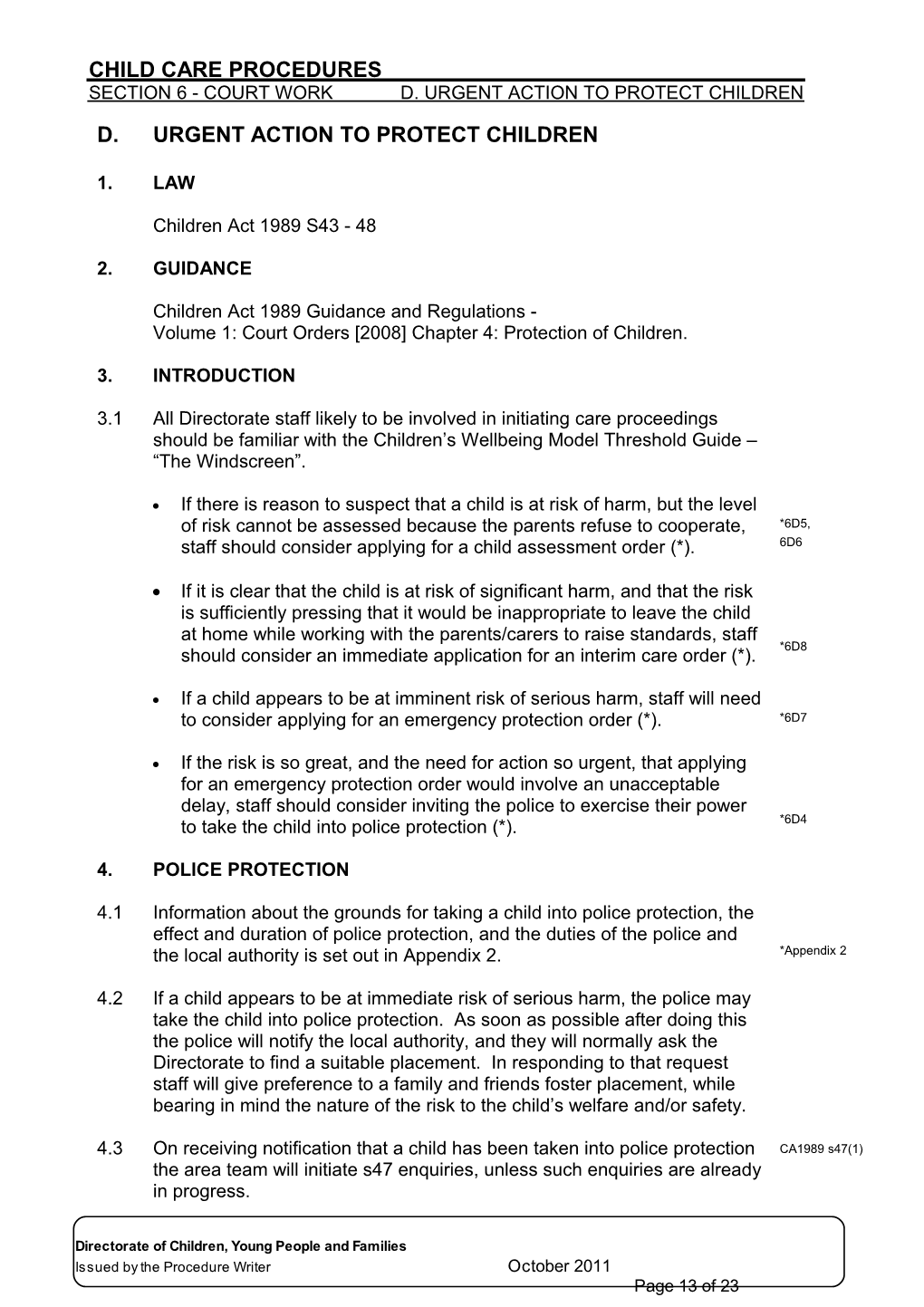 Section 6 - Court Work