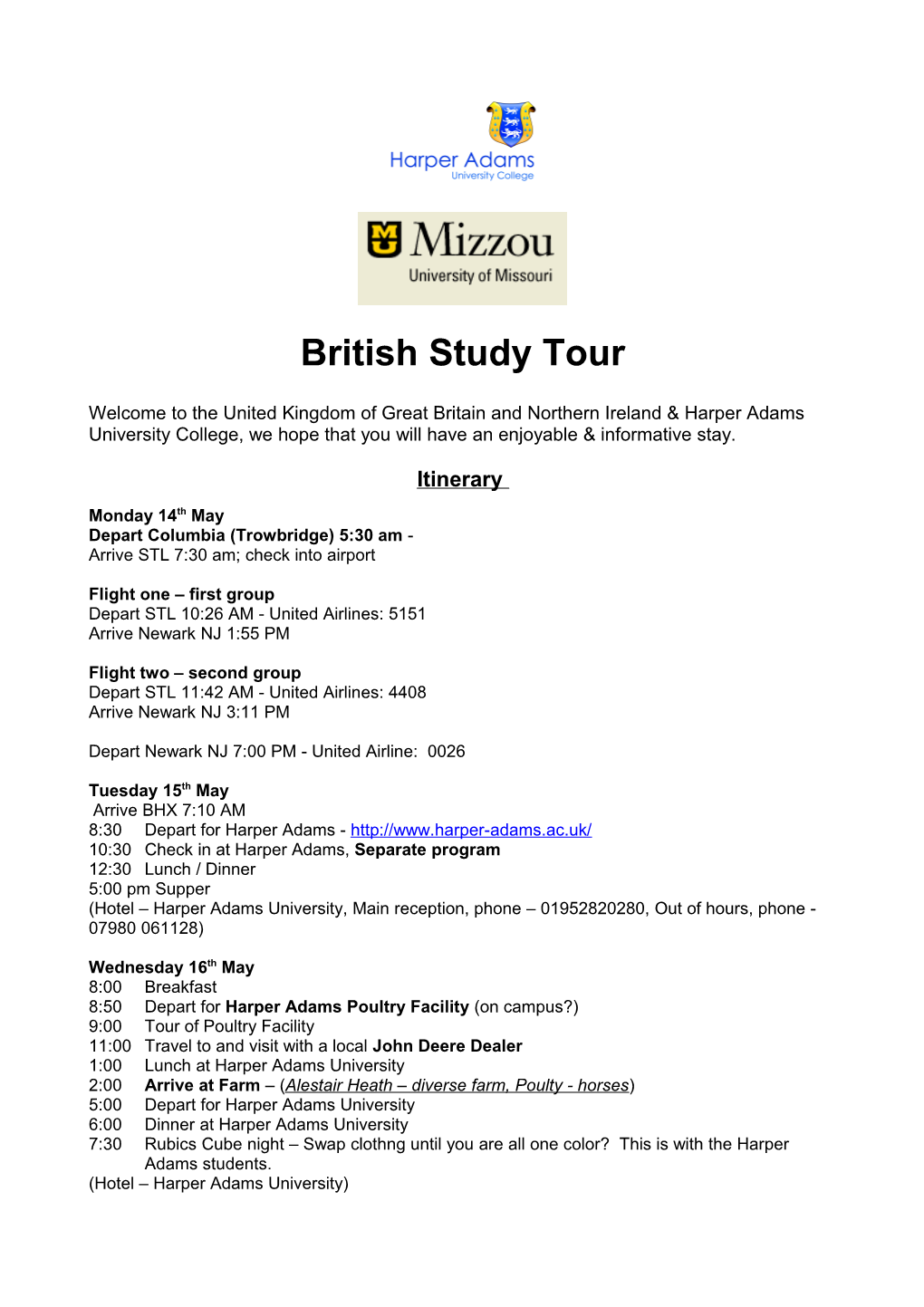 British Study Tour