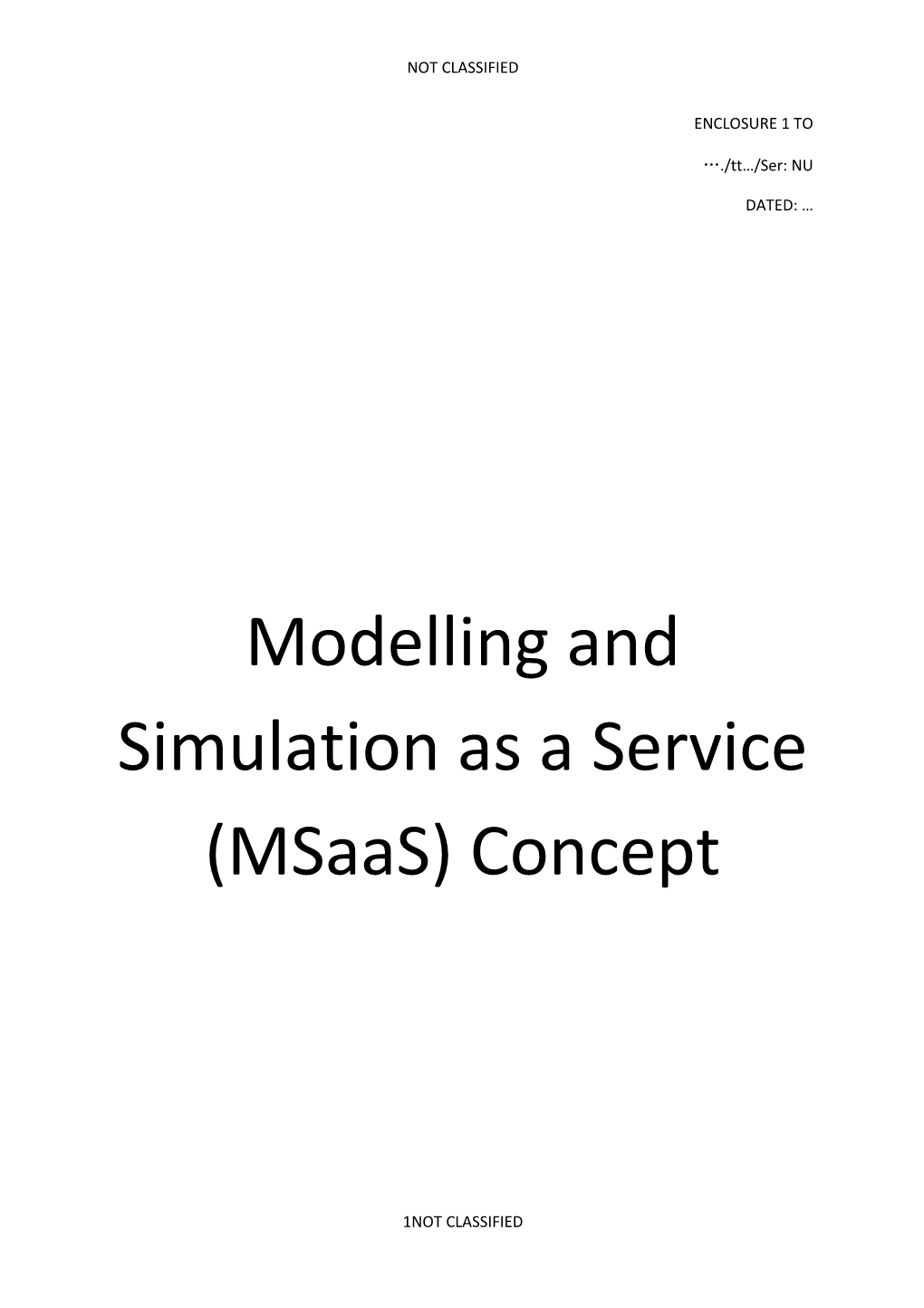 Modelling and Simulation As a Service (Msaas) Concept