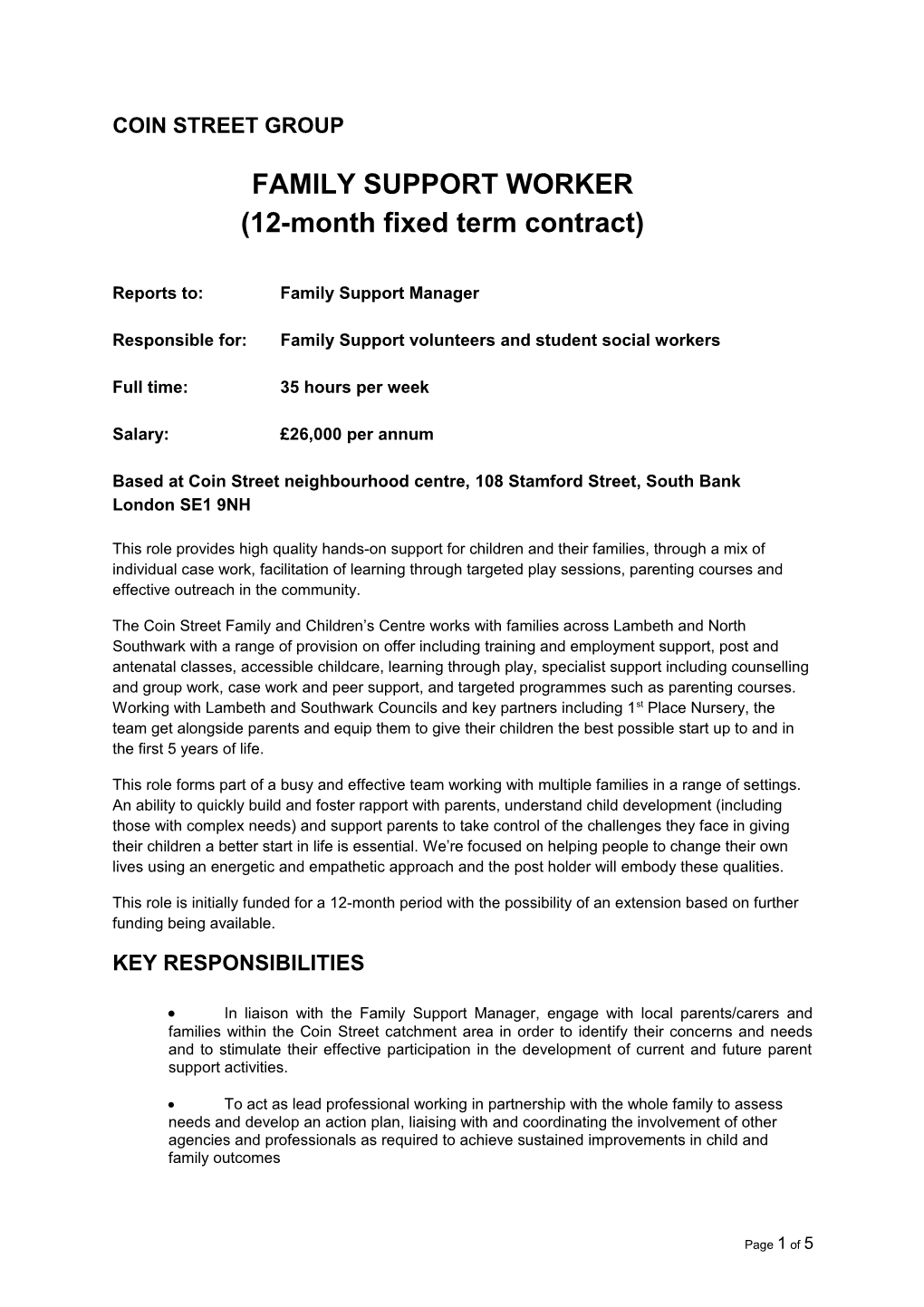 12-Month Fixed Term Contract