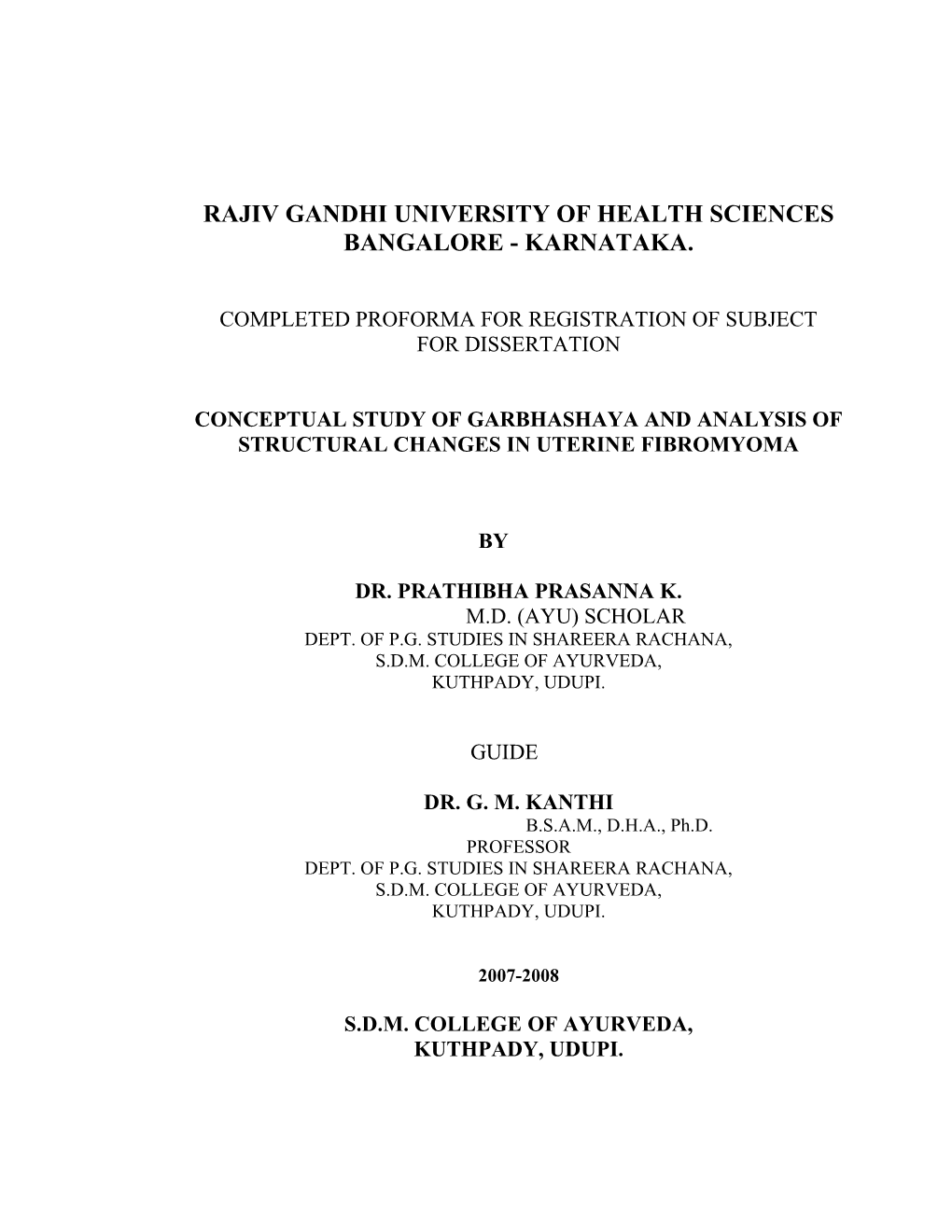 Rajiv Gandhi University of Health Sciences s70