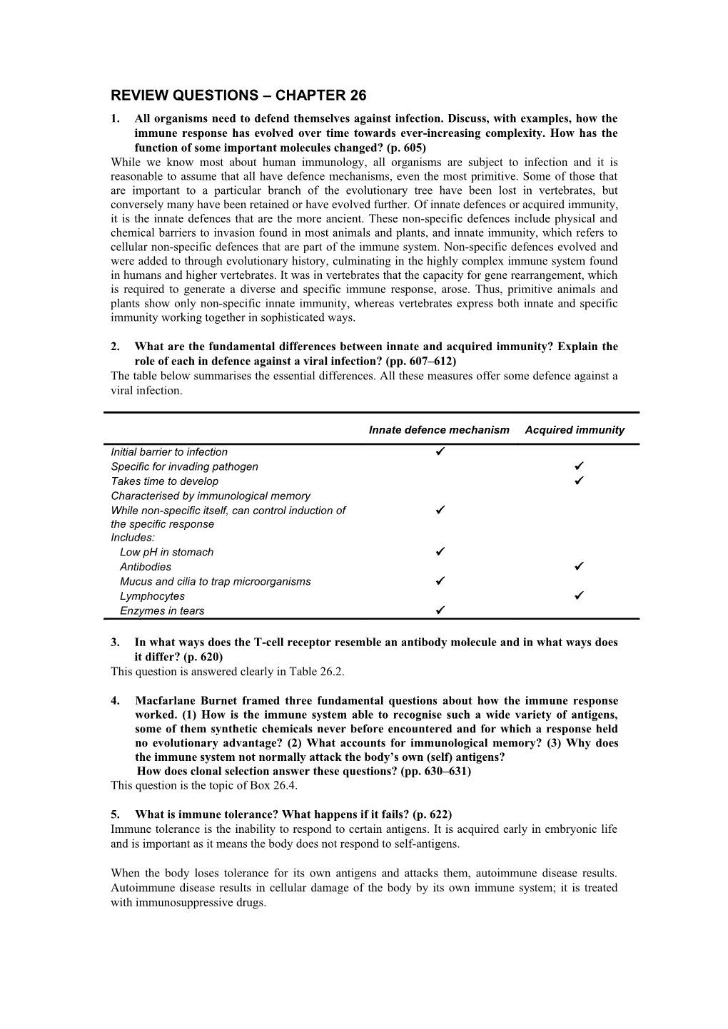 Review Questions Chapter 26