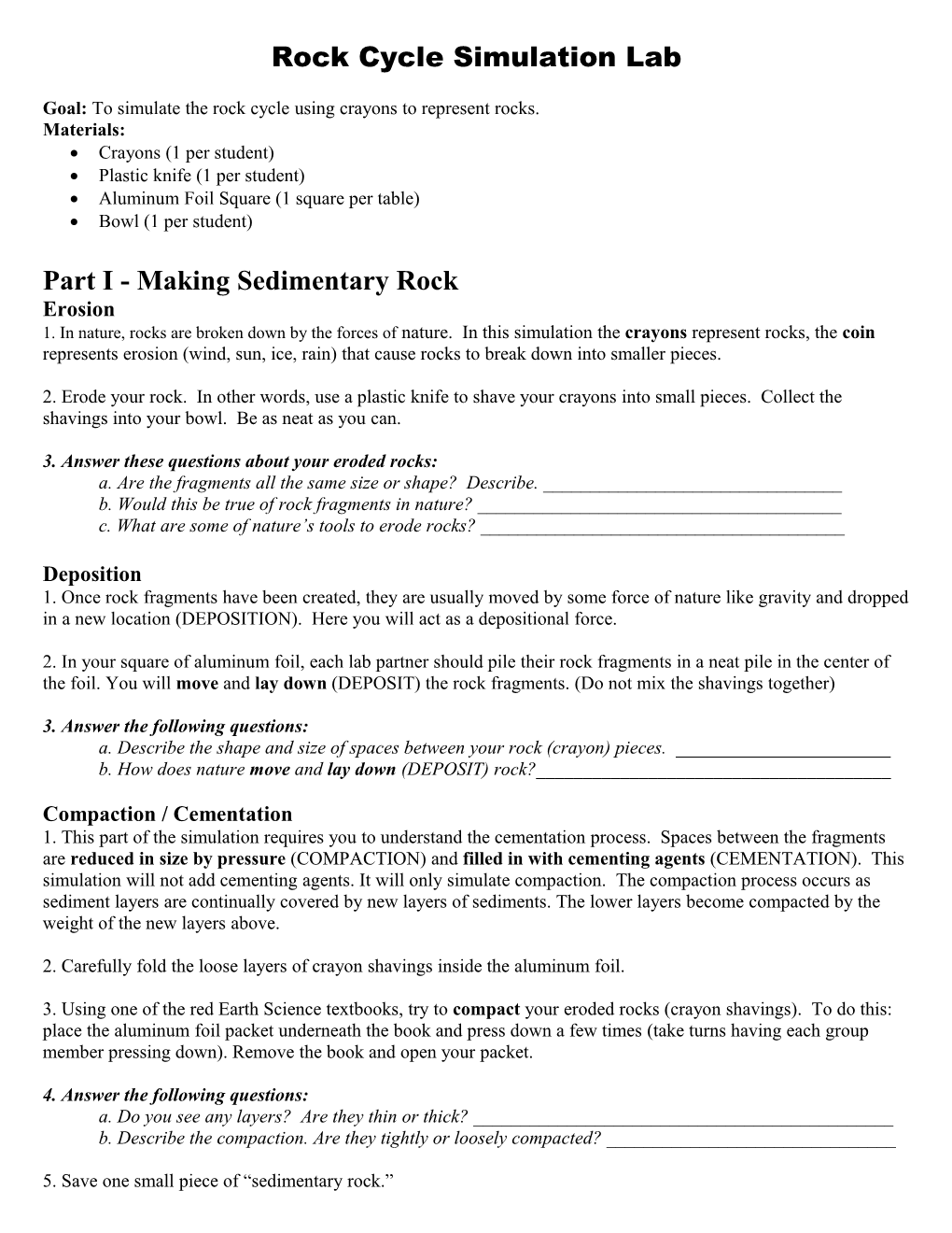 Rock Cycle Simulation