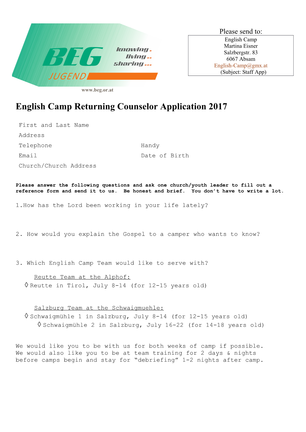 English Camp Austria