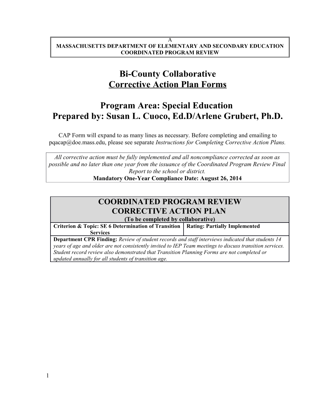 Bi-County Collaborative CAP 2013