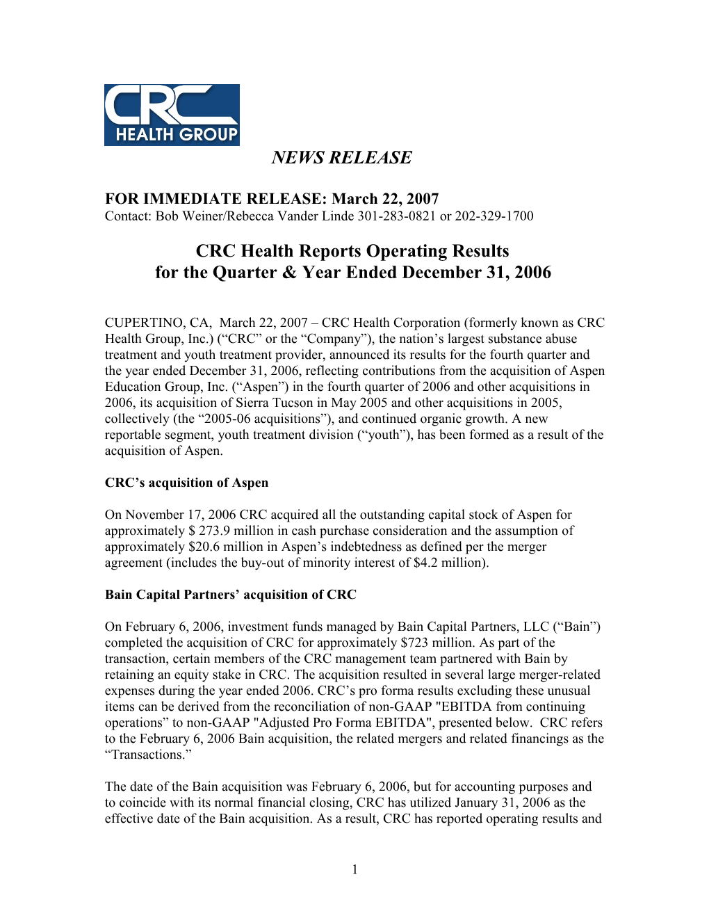 Warner Chilcott Reports Results for the Quarter Ended March 31, 2005