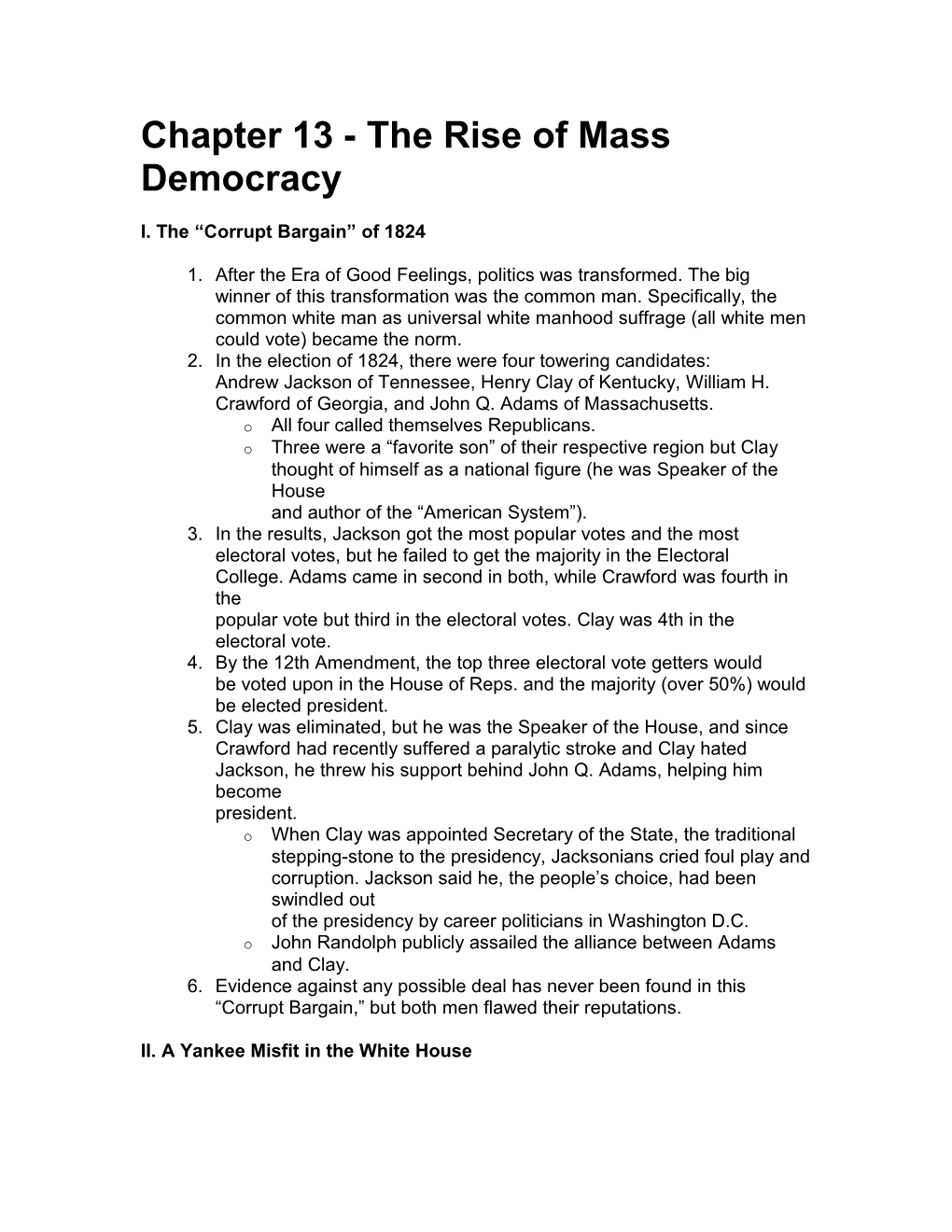 Chapter 13 - the Rise of Mass Democracy