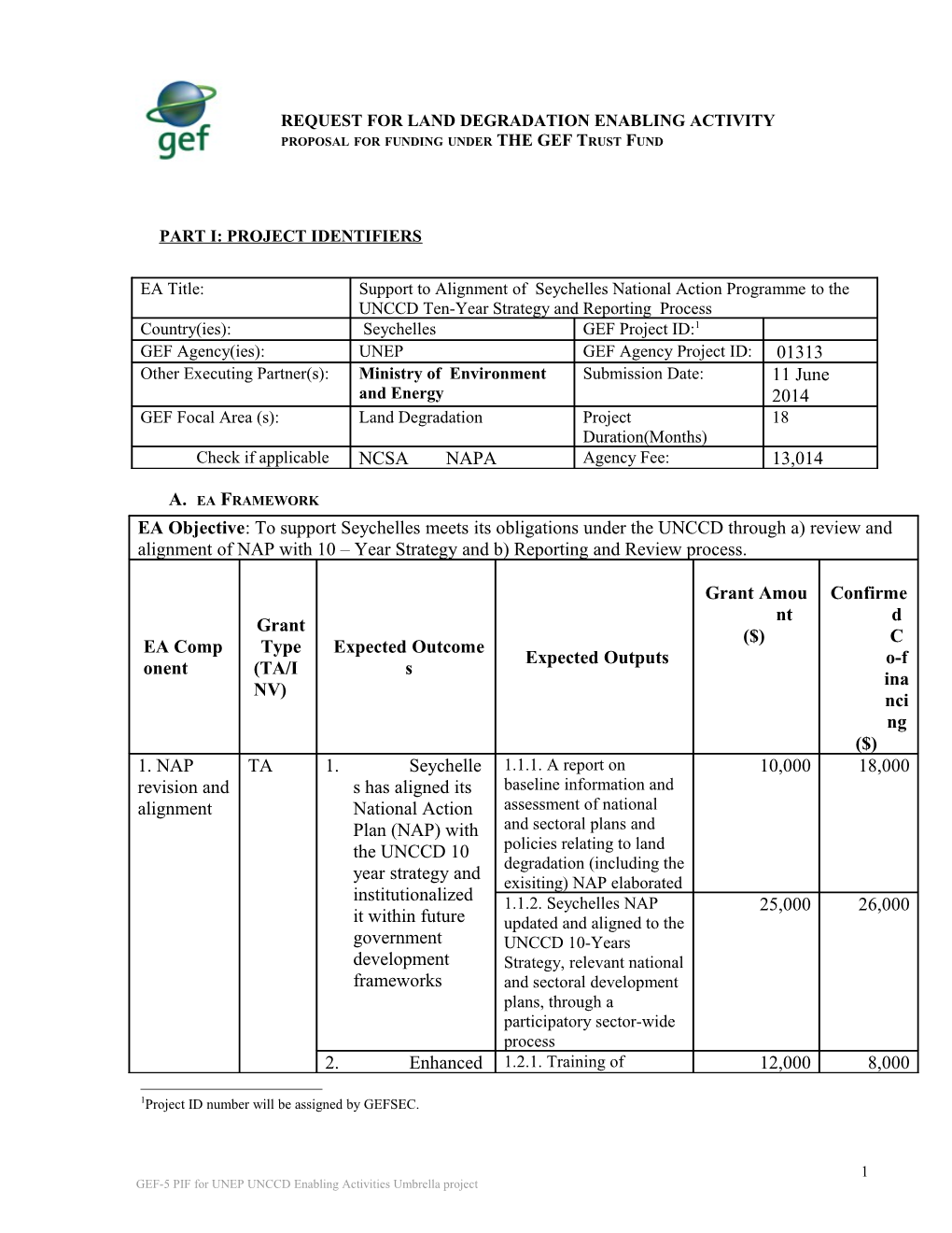 Project Identification Form (Pif) s1