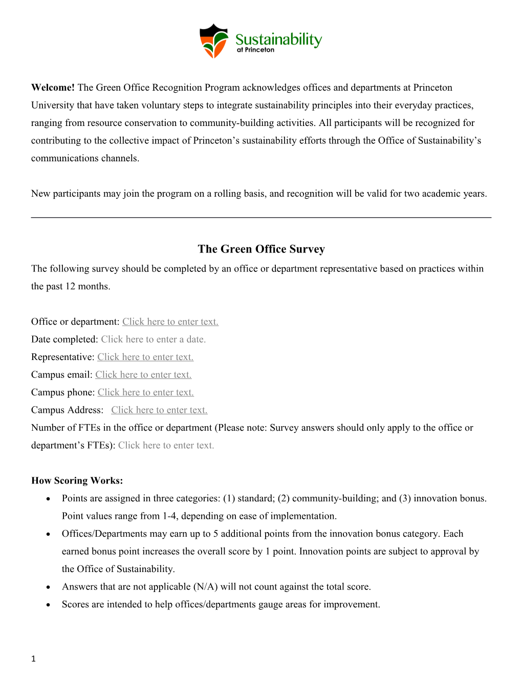 The Green Office Survey