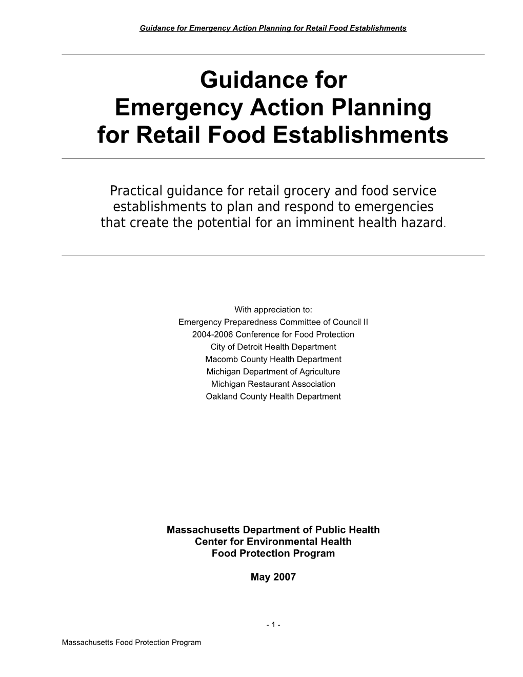 Emergency Action Plans