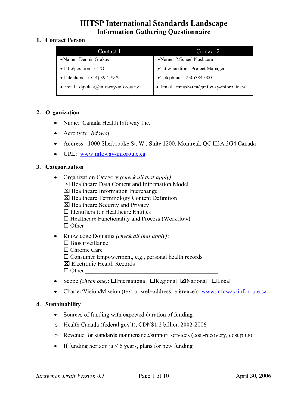 Canada Health Infoway 4 26 2006