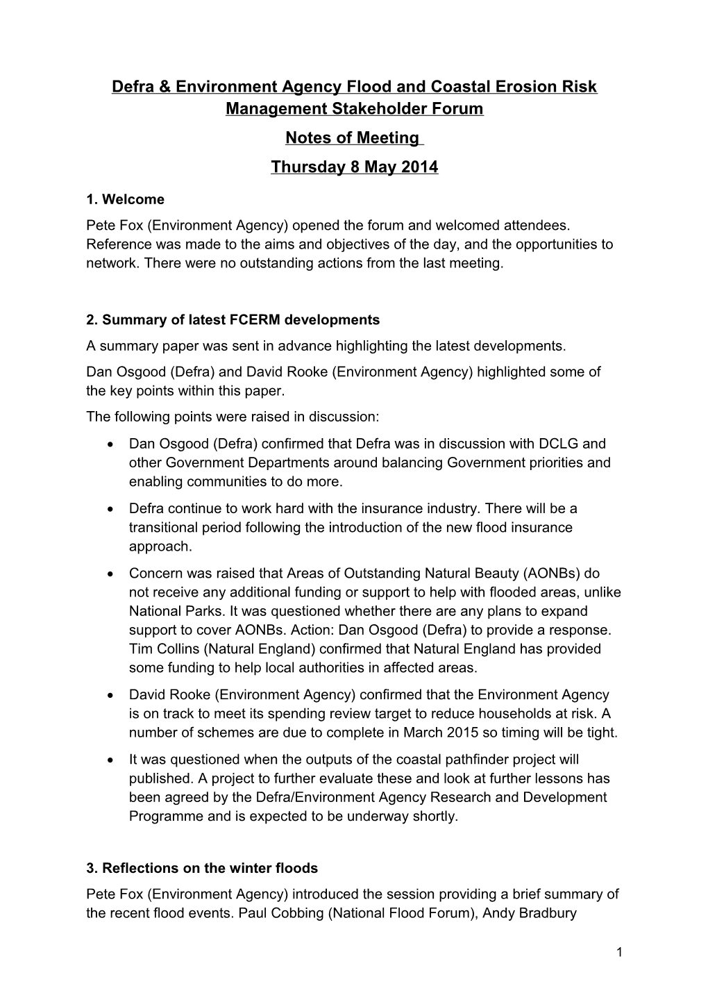 Stakeholder Meeting Notes 10Th May 2011