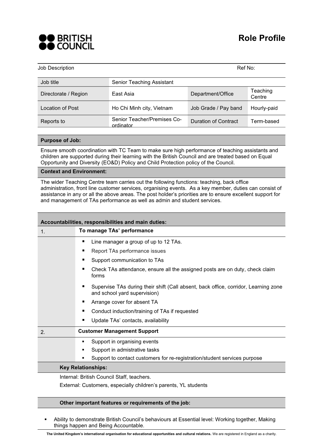 Job Description (DPM 10) the British Council s4