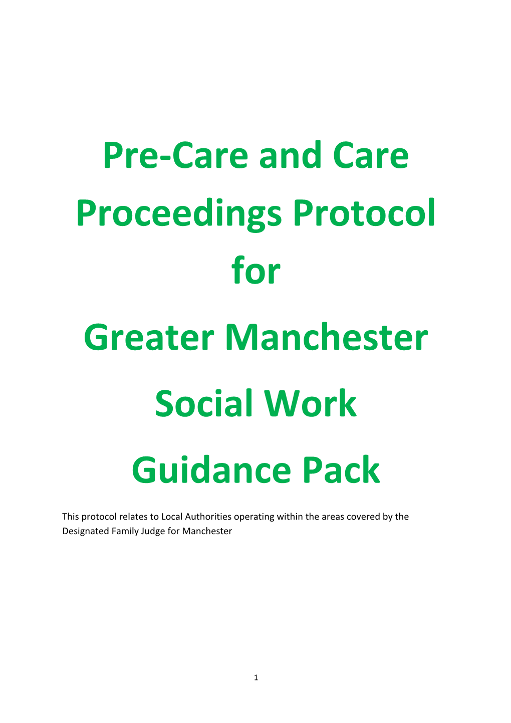 Pre-Care and Care Proceedings Protocol For