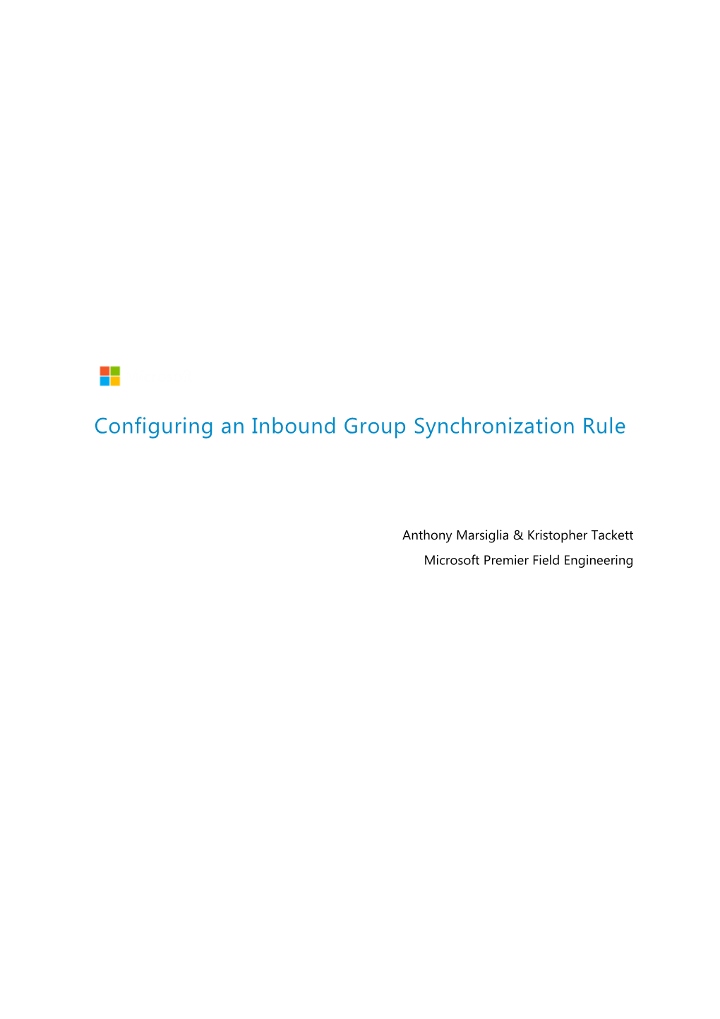 Configuring an Inbound Group Synchronization Rule