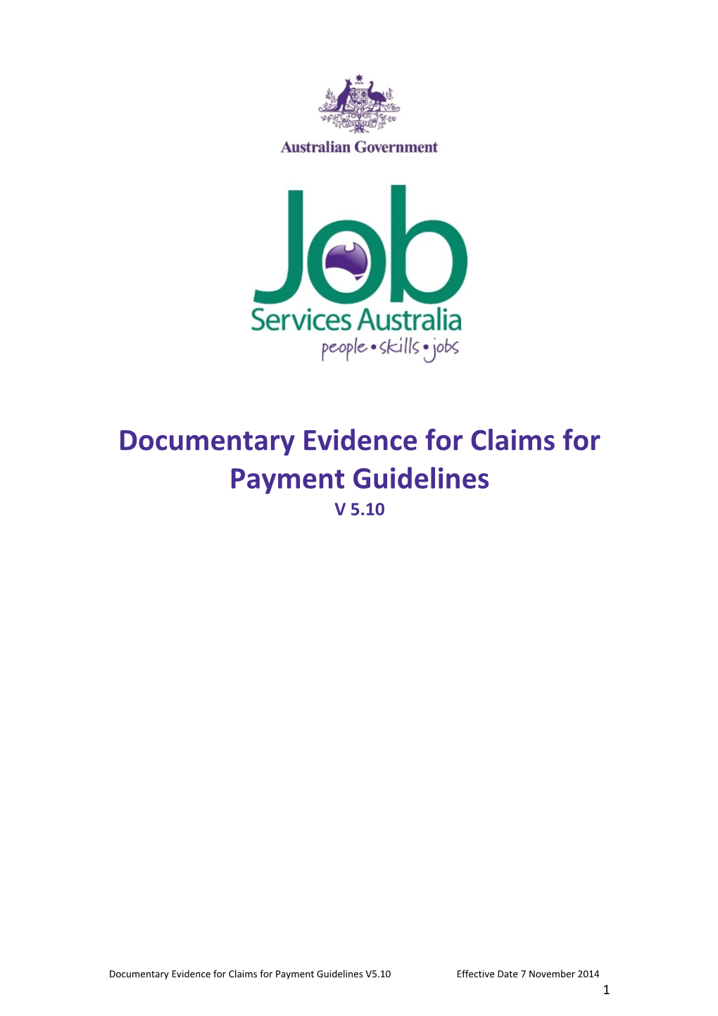 Documentary Evidence Guidelines for Claims for Payment