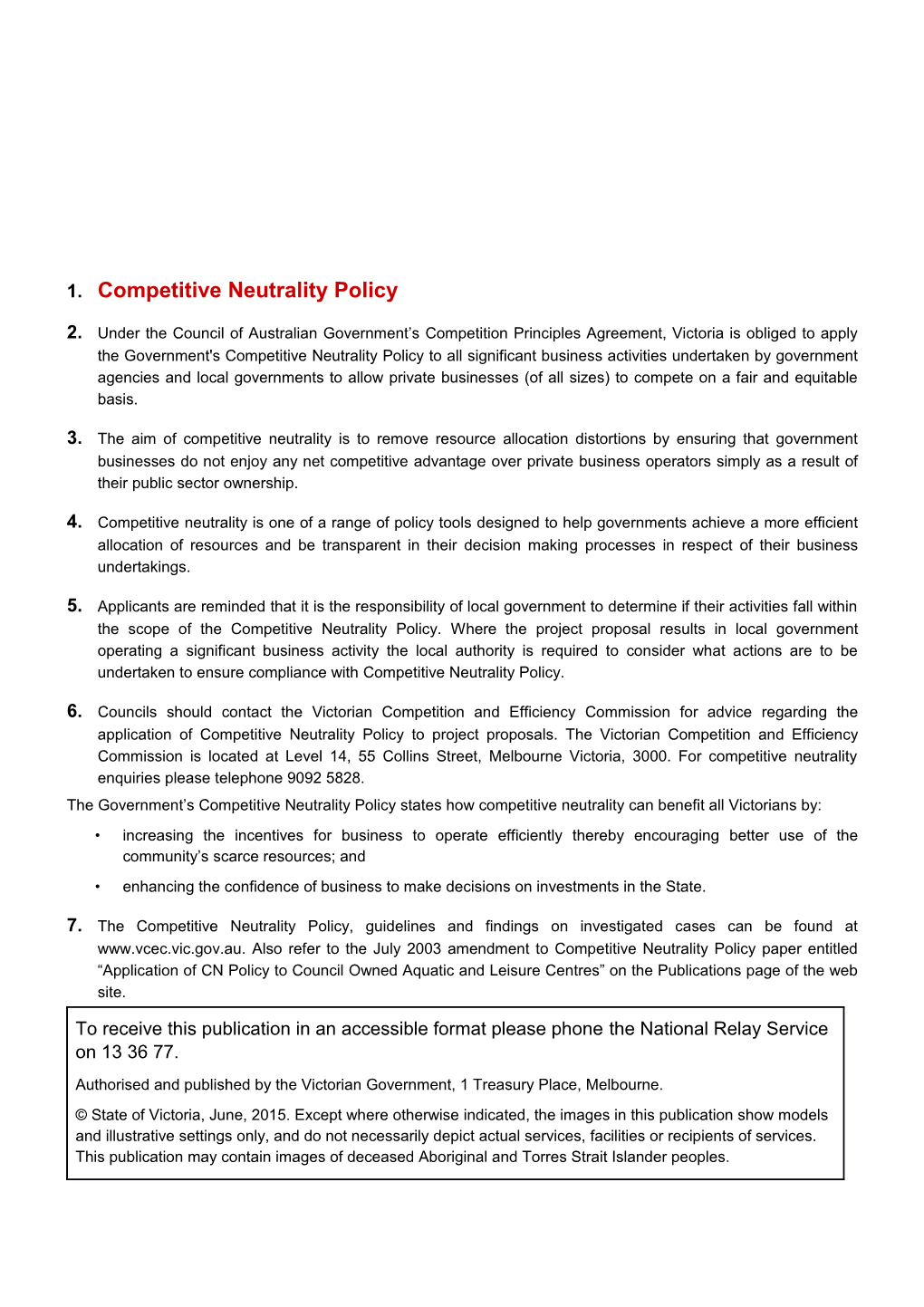 Competitive Neutrality Policy