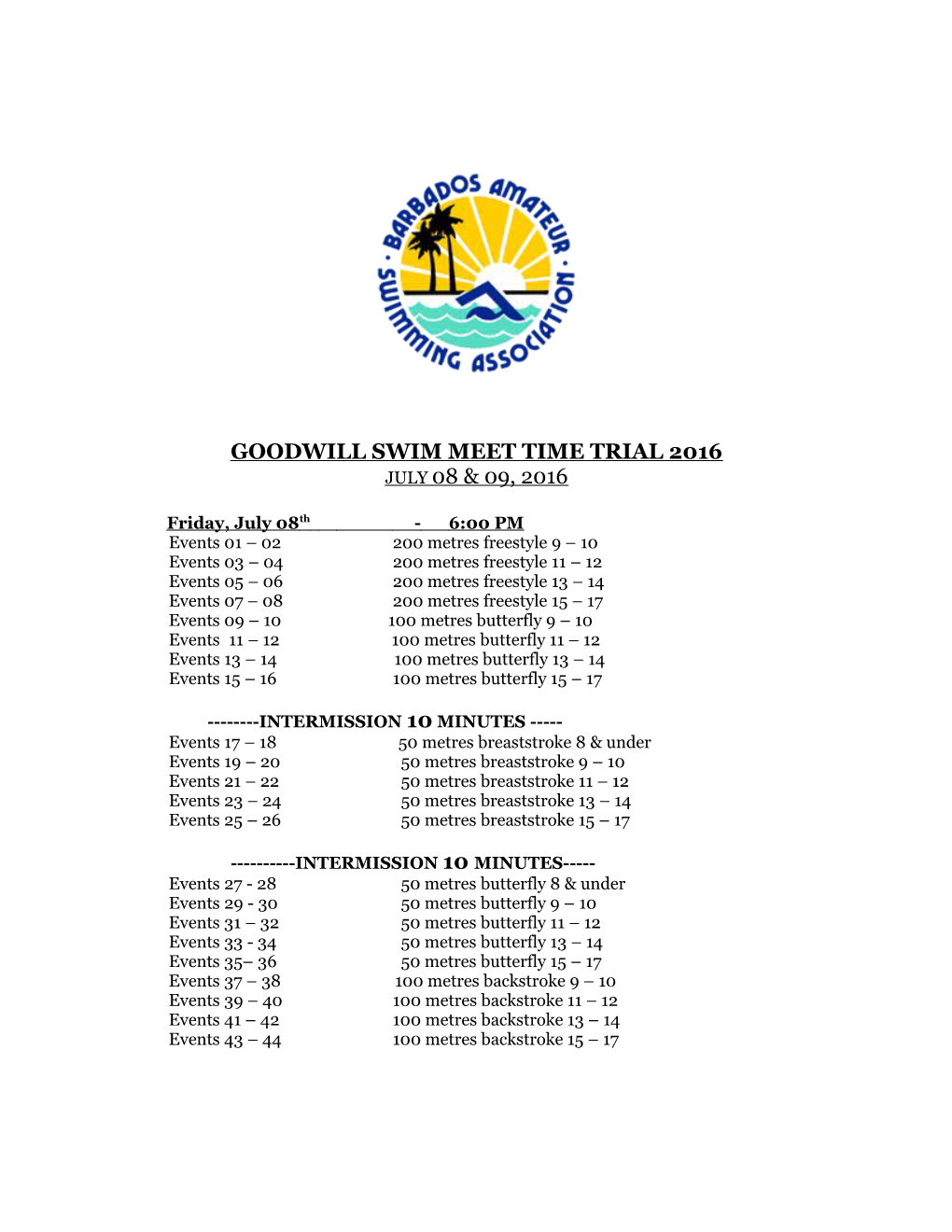 Goodwill Swim Meet Time Trial 2016