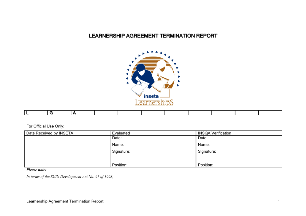 Learnership Agreement Closure Report
