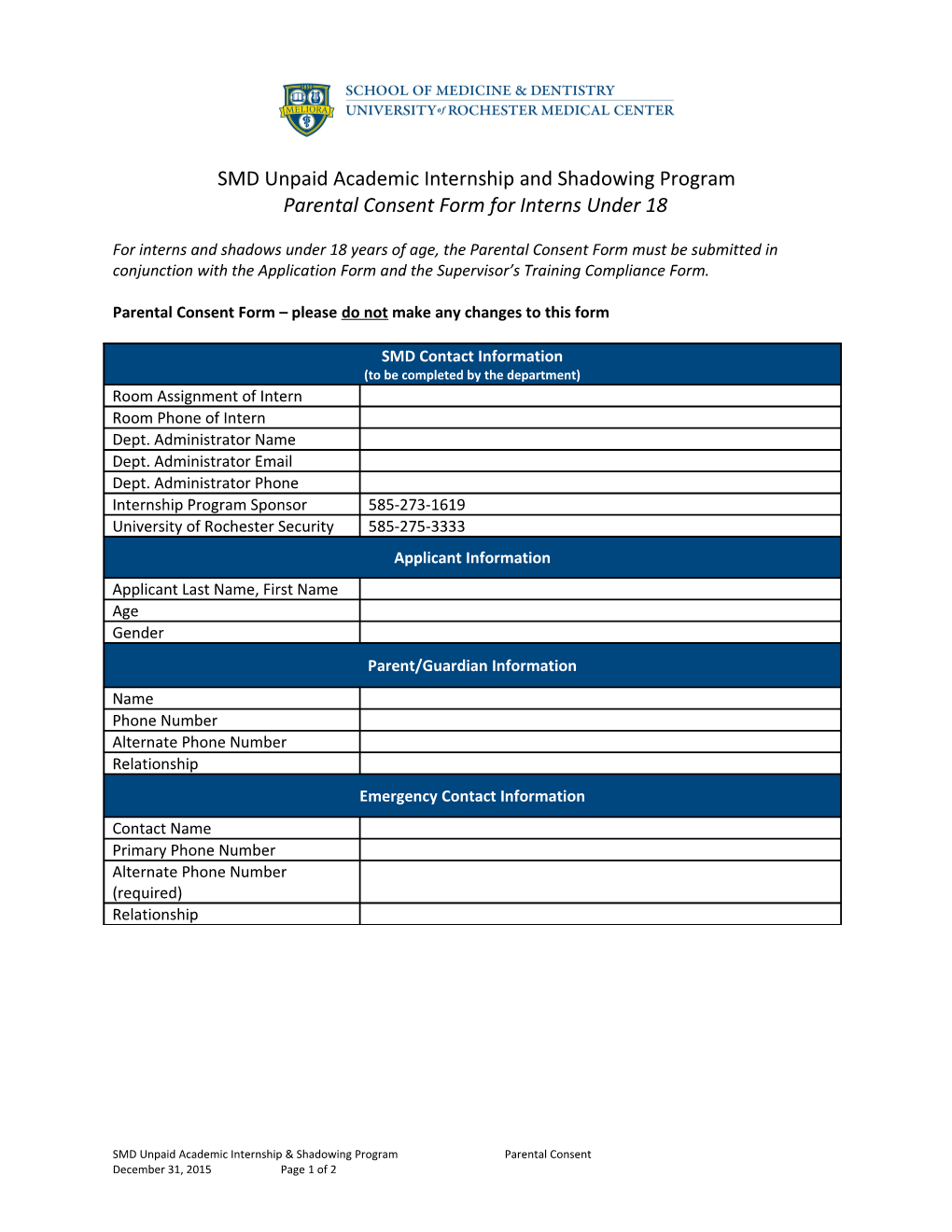 Smdunpaid Academic Internshipand Shadowing Program