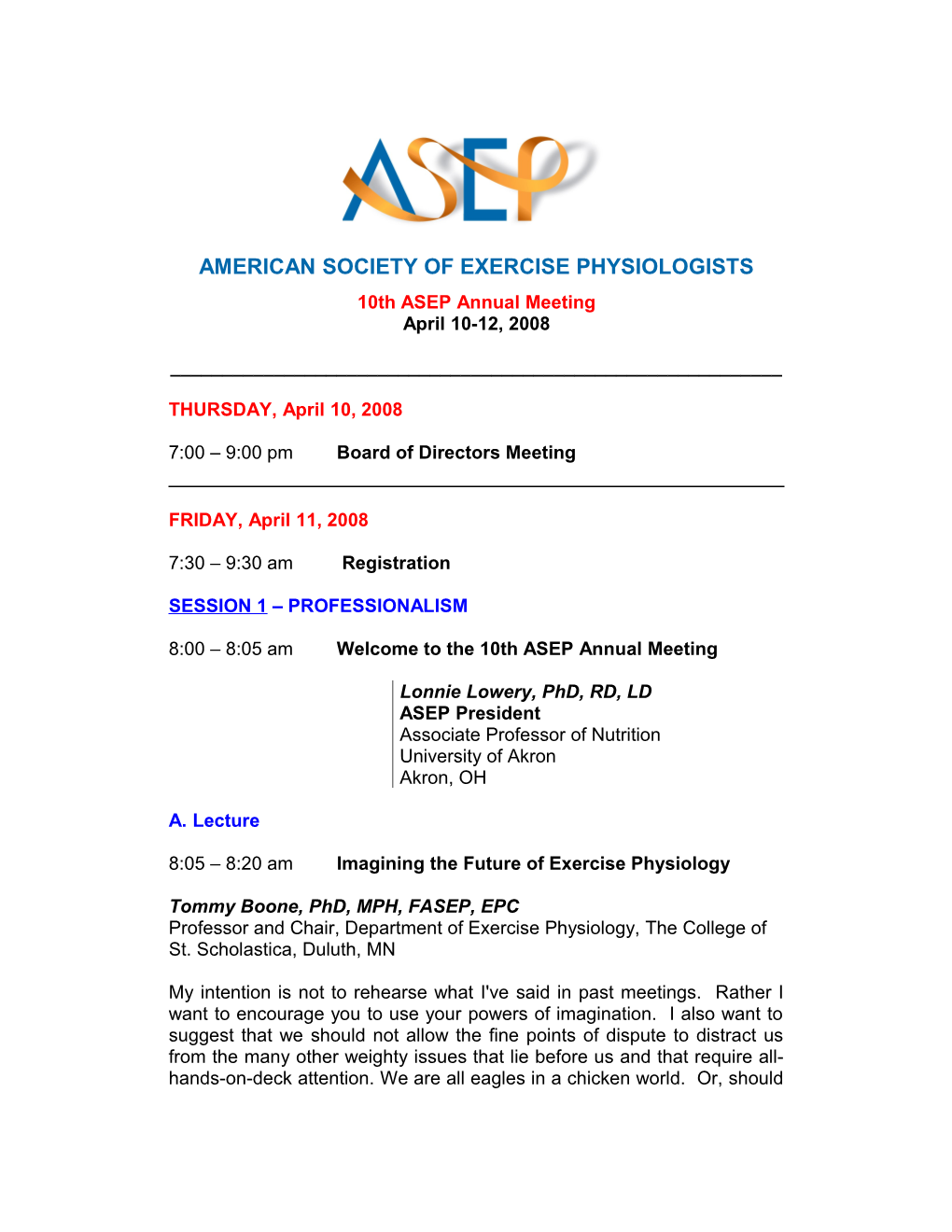 American Society of Exercise Physiologists